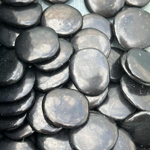 Shungite Worry Stone (1.25" - 2") Polished Shungite Crystal - Genuine Shungite Crystal Worry Stone - Shungite Palm Stone - EMF Protection image 4