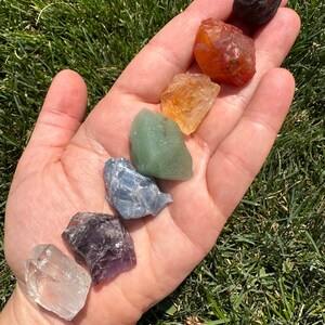 Seven Chakra Crystal Set Raw 7 Chakra Set Chakra Balancing & Cleansing Stones Rough Chakra Gemstones 7 Chakra Healing Crystal Set image 8