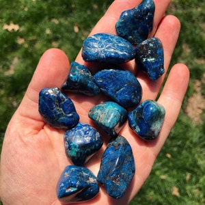 Shattuckite Tumbled Stone Grade A Shattuckite Multiple Sizes Available Shattuckite Tumbled Crystal Polished Blue Gemstone image 3