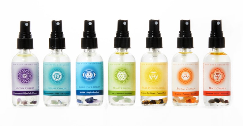 Chakra Spray Set 7 Chakra Spray Seven Chakra Body Spray Body Mist Chakra Balancing Chakra Spray Set Aromatherapy Spray image 1