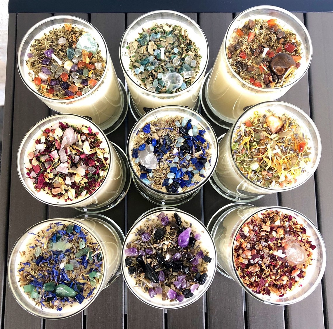 Crystals & Herb Energy Candles 21oz Soy Candles handmade Etsy