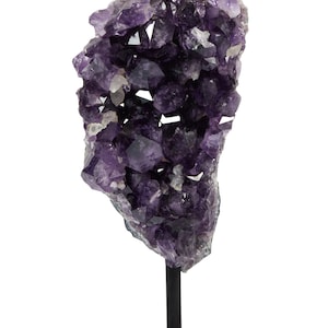 Raw Amethyst Cluster with Metal Stand - Large Amethyst Crystal Cluster - One of a Kind Amethyst Geode - Rough Amethyst Geode on a Stand - 36