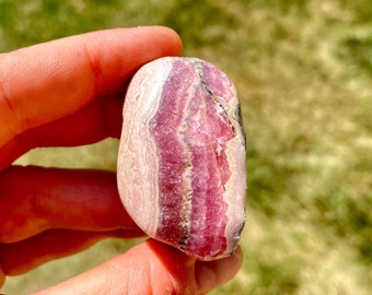 Rhodochrosite Tumbled Crystal - 1.5" XL - Grade AA - Rhodochrosite  Large Tumbled Stone - Rhodochrosite Stone - Pink Rhodochrosite Gemstone