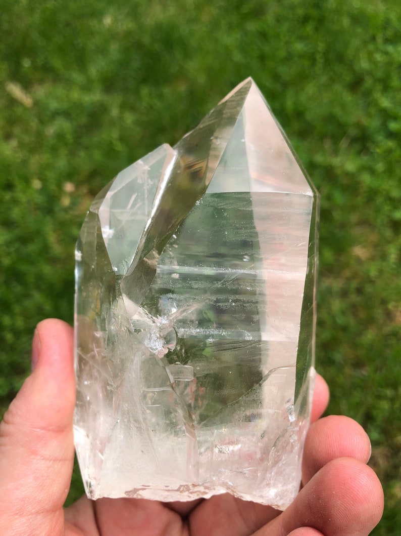 Large Lemurian Crystals - Lemurian Quartz Crystal Point - XL Lemurian Quartz Crystal with Striations - Lemurian Quartz Crystal from Brazil image 3