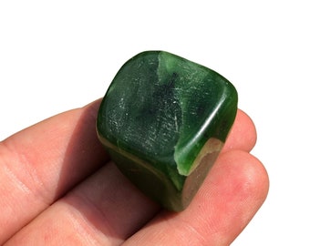 Nephrite Jade Tumbled Stone - Polished Nephrite Jade Crystal - Genuine Jade Crystal - Nephrite Jade Pocket Stone - Russian Jade Stone