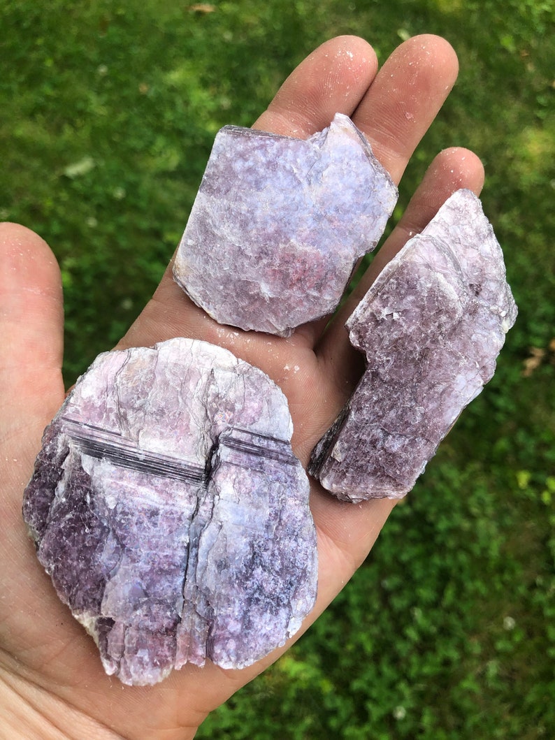 Raw Lepidolite Stone Flat Books A Quality Rough Lepidolite Crystal Slab Purple Mica Plate Lepidolite Slice Lepidolite Book image 6