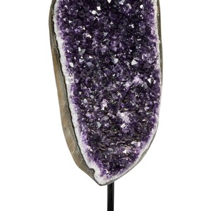 Raw Amethyst Cluster with Metal Stand - Large Amethyst Crystal Cluster - One of a Kind Amethyst Geode - Rough Amethyst Geode - 27 - 15% Off!