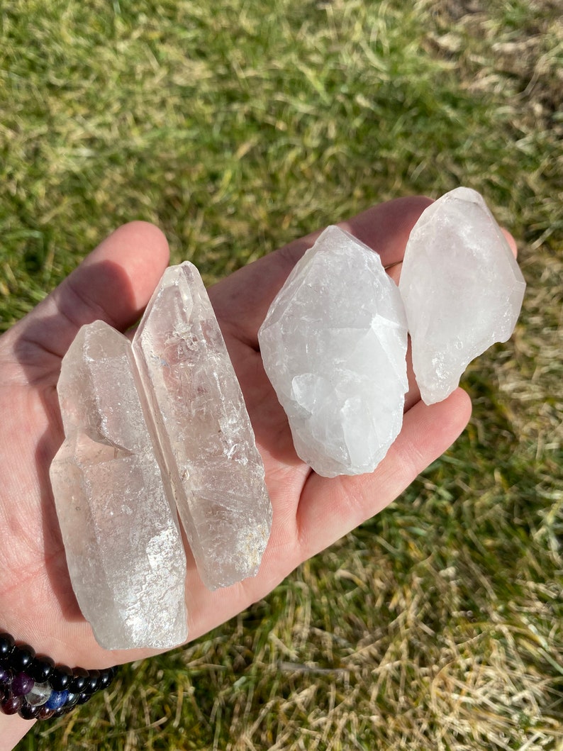 Clear Quartz Crystal Point Grade AB Quartz Raw Quartz Point Crystal Crystal Quartz Genuine Brazilian Quartz Quartz Crystal Point image 4