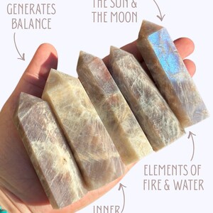 Yin Yang Moonstone Point - Rare Crystal! - Yin Yang Moonstone Crystal Tower - Polished Moonstone Point - Flashy Moonstone Crystal Point image 5