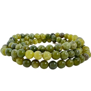 Nephrite Jade Bracelet - Elastic Bracelet - Nephrite Jade Stone - Natural Jade Jewelry - Stretch Bracelet - Genuine Nephrite Jade Gemstone