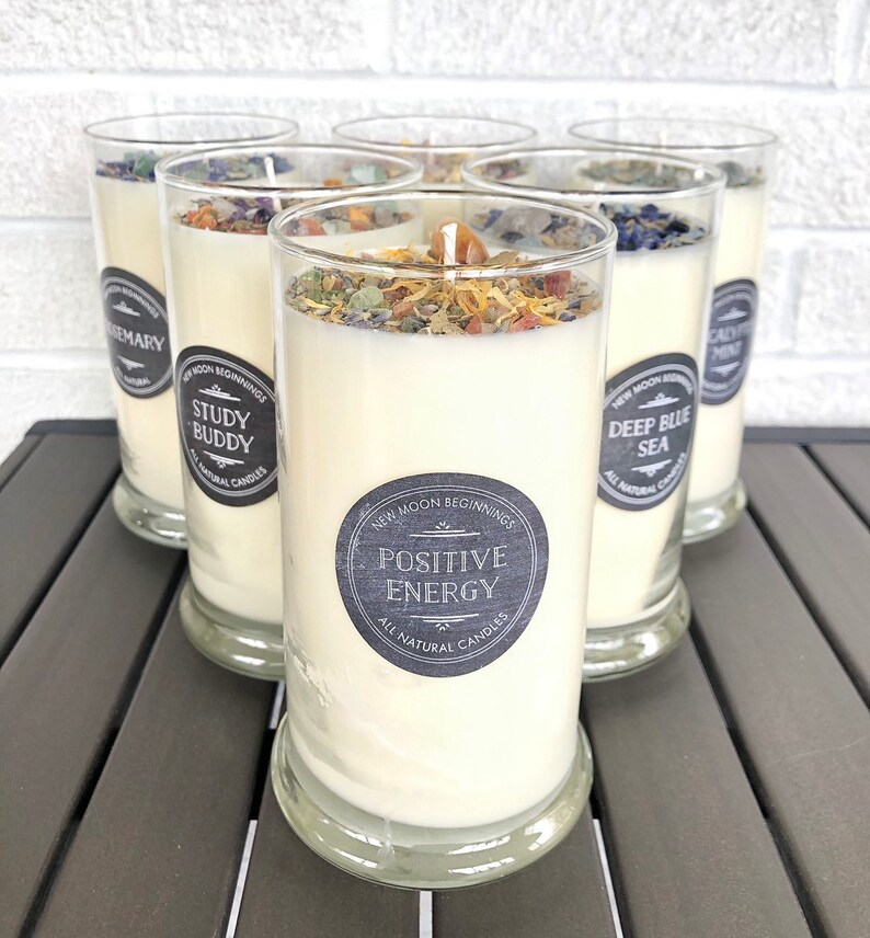 Crystals & Herb Energy Candles 21oz Soy Candles handmade Etsy