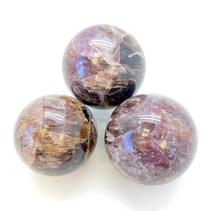Super 7 Sphere (~1.25&quot; - 2.25&quot;) - Melody Stone - Super Seven Crystal Sphere - Sacred 7 Crystal - Amethyst Cacoxenite - Polished Super 7 Ball