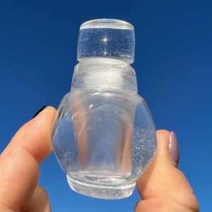 Quartz Bottle - Carved Clear Quartz Crystal Bottle - Small Bottle for Herbs & Crystals - Genuine Clear Quartz - Carved Quartz Bottle - 4