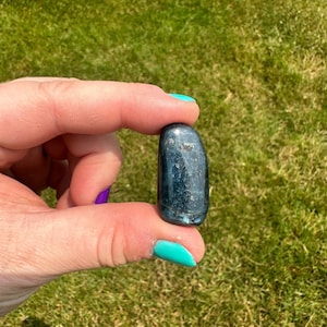 Gemmy Blue Kyanite Tumbled Stone (Grade AAA) - Deep Blue Kyanite Crystal - Polished Kyanite Stone - Tumbled Blue Kyanite from Brazil
