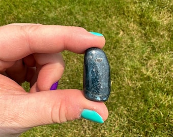 Cianita azul pulida (grado AAA) - Cristal de cianita azul intenso - Piedra de cianita pulida - Cianita azul pulida de Brasil