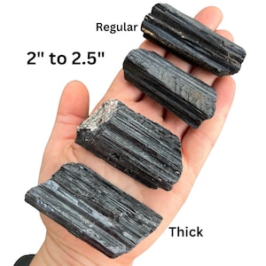 Tronco de turmalina negra en bruto (0,5”-9”), grado A - Piedra de turmalina negra en bruto - Cristal de turmalina negra natural - Varios tamaños - Procedente de Brasil imagen 3