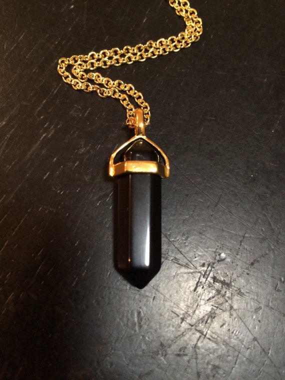 Gold black cheap tourmaline necklace