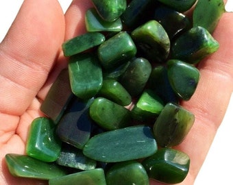 Nephrite Jade Tumbled Stones - Multiple Sizes Available - Tumbled Jade Crystal - Nephrite Jade Crystal - Polished Nephrite Jade Gemstones