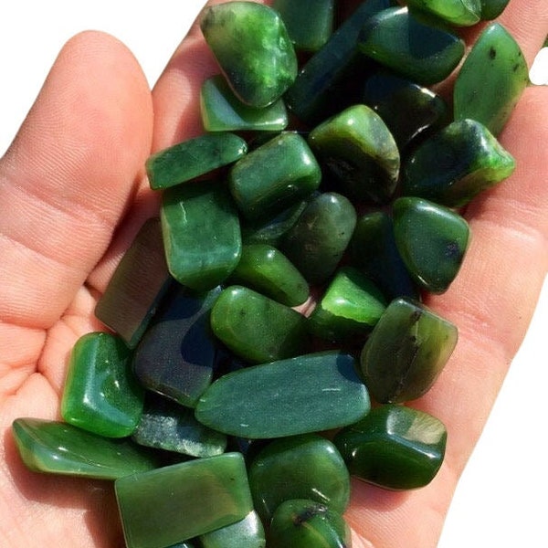 Nephrite Jade Tumbled Stones - Multiple Sizes Available - Tumbled Jade Crystal - Nephrite Jade Crystal - Polished Nephrite Jade Gemstones