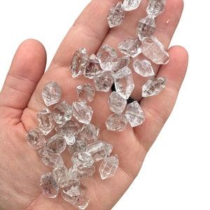 Petroleum Quartz Herkimer Diamond Points - Small Herkimer Diamond Crystal w/ Petroleum Inclusions - Petroleum Quartz Crystal - UV Reactive!