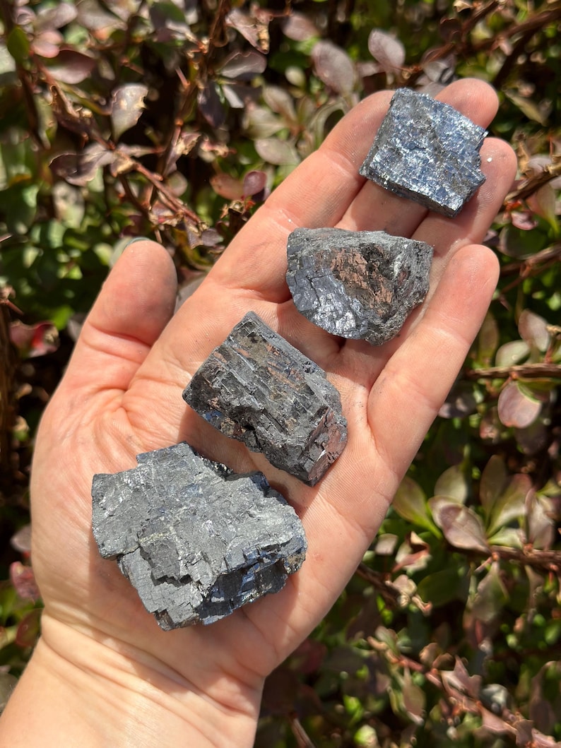 Raw Galena - Rough Galena Crystal - Galena Raw - Galena from Morocco - Raw Galena Mineral Specimen - Raw Silver Crystal - Galena Stone Rough image 2