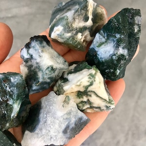 Raw Moss Agate Stone Raw Stones Raw Moss Agate Crystal Healing Crystals and Stones Moss Agate Stone Rough Moss Agate Crystal image 8