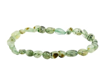 Prehnite Bracelet - Prehnite Crystal Bracelet - Elastic Bracelet - Prehnite Jewelry - Green Gemstone - Prehnite Tumbled Stone Bracelet