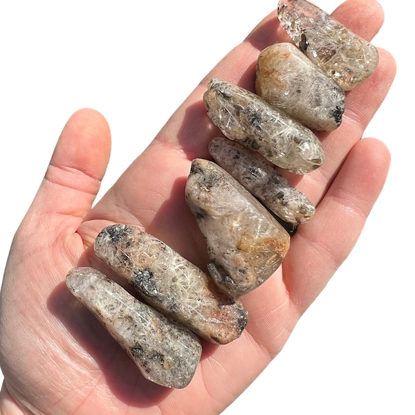 Witches Finger Quartz Tumbled Point Stone - Multiple Sizes Available - Tumbled Witch Finger Point Crystal - Muscovite Clear Quartz Crystal