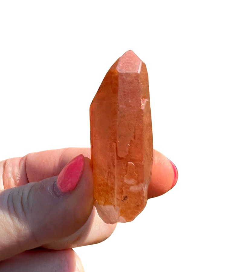 Raw Tangerine Quartz Point Crystal (0.5" - 2.5") Raw Quartz Point Crystal - Tangerine Quartz - Orange Quartz - Tangerine Quartz Stone Point image 10