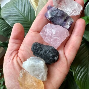 Good Vibes Crystal Set Raw Crystals and Stones Healing Crystal Crystal Starter Kit Good Vibrations Positive Energy Raw Crystal Set Set Only