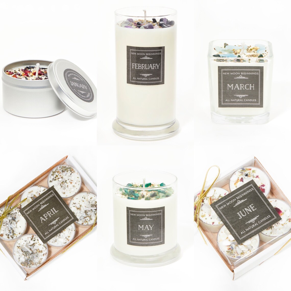 Handmade Birthstone Candles Birth Month Candles Healing Etsy