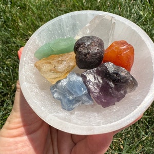 Seven Chakra Crystal Set Raw 7 Chakra Set Chakra Balancing & Cleansing Stones Rough Chakra Gemstones 7 Chakra Healing Crystal Set image 5