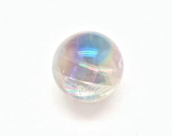 Angel Aura Quartz Sphere - Angel Aura Quartz Crystal Sphere - Polished Angel Aura Stone - Crown Chakra Crystal - Aura Quartz Stone Sphere