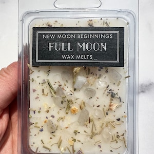 Full Moon Wax Melts - Crystal Wax Melt - Intention Wax Melt - Full Moon Ritual Wax Melt - Full Moon Crystal Gift - Moon Wax Melt - Handmade!