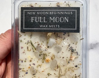 Full Moon Wax Melts - Crystal Wax Melt - Intention Wax Melt - Full Moon Ritual Wax Melt - Full Moon Crystal Gift - Moon Wax Melt - Handmade!