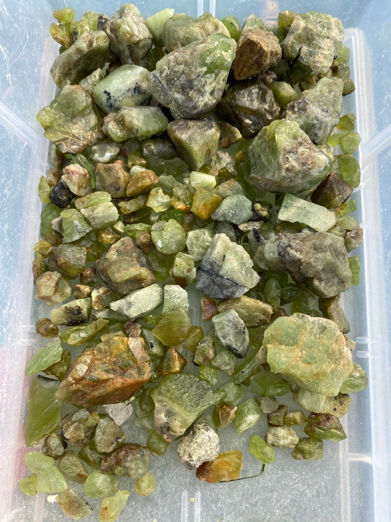 Raw Peridot 1 55 gram stones Rough Peridot Crystal Peridot Stone Healing Crystals & Stones Olivine or Chrysolite Peridot Chunk image 3