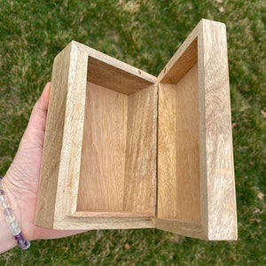 Wooden Box 6 x 4 Gift Box Decorative Box Tarot Card Box Jewelry Box Wood Box Tarot Box Healing Crystals Box Keepsake Box image 3