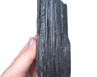 Raw Black Tourmaline Crystal (0.5" - 9") - Black Tourmaline Raw - Black Tourmaline Chunk -Rough Black Tourmaline - Black Tourmaline Log