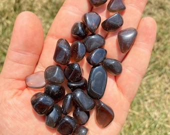 Apachen-Tränen getrommelte Steine - getrommelter Apachen-Tränen-Kristall - mehrere Größen erhältlich - getrommelter schwarzer Obsidian - Kristall zum Schutz