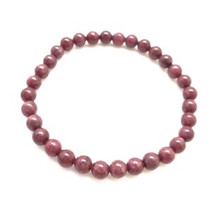 Rhodonite Elastic Bracelet - 6mm or 8mm - Rhodonite Jewelry - Stack Bracelet - Crystal Bracelet - Rhondonite Anklet - Stretchy