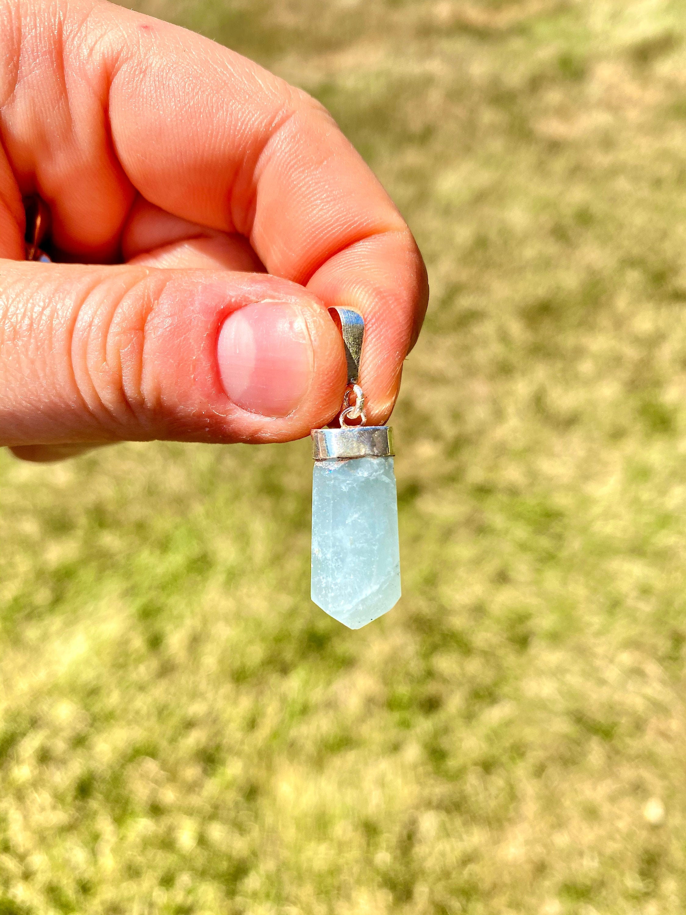 Aquamarine point sale pendant