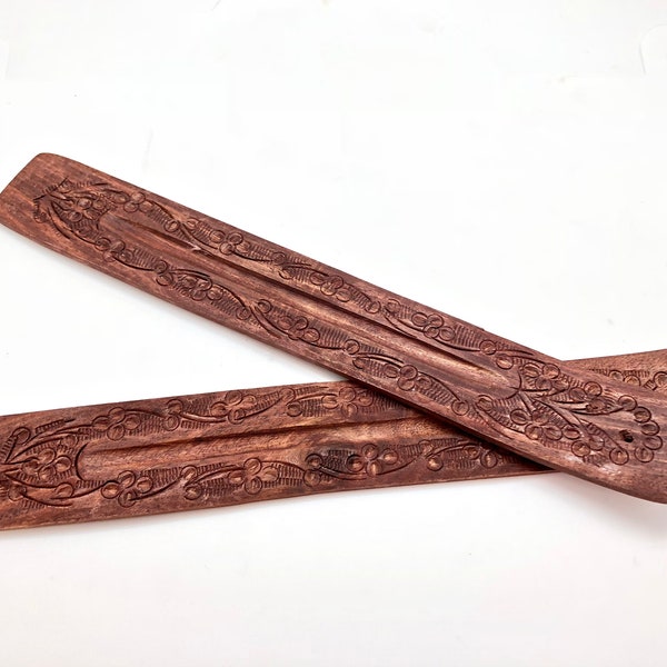 Carved Wooden Incense Burner - Carved Wood Incense Holder - Stick Incense Holder - Stick Incense Burner - Wooden Carved Incense Holder