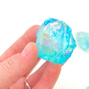 Raw Aqua Aura Quartz Crystal - Rough Aqua Aura Quartz Stone - Raw Aqua Aura Quartz Stone - Raw Blue Quartz - Crystals and Stones