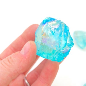 Raw Aqua Aura Quartz Crystal Rough Aqua Aura Quartz Stone Raw Aqua Aura Quartz Stone Raw Blue Quartz Healing Crystals and Stones image 1