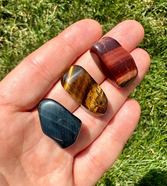 【大注目】 Tigers Eye Crystal Set (blue, Gold, Red) - Mixed Tigers Eye アイ