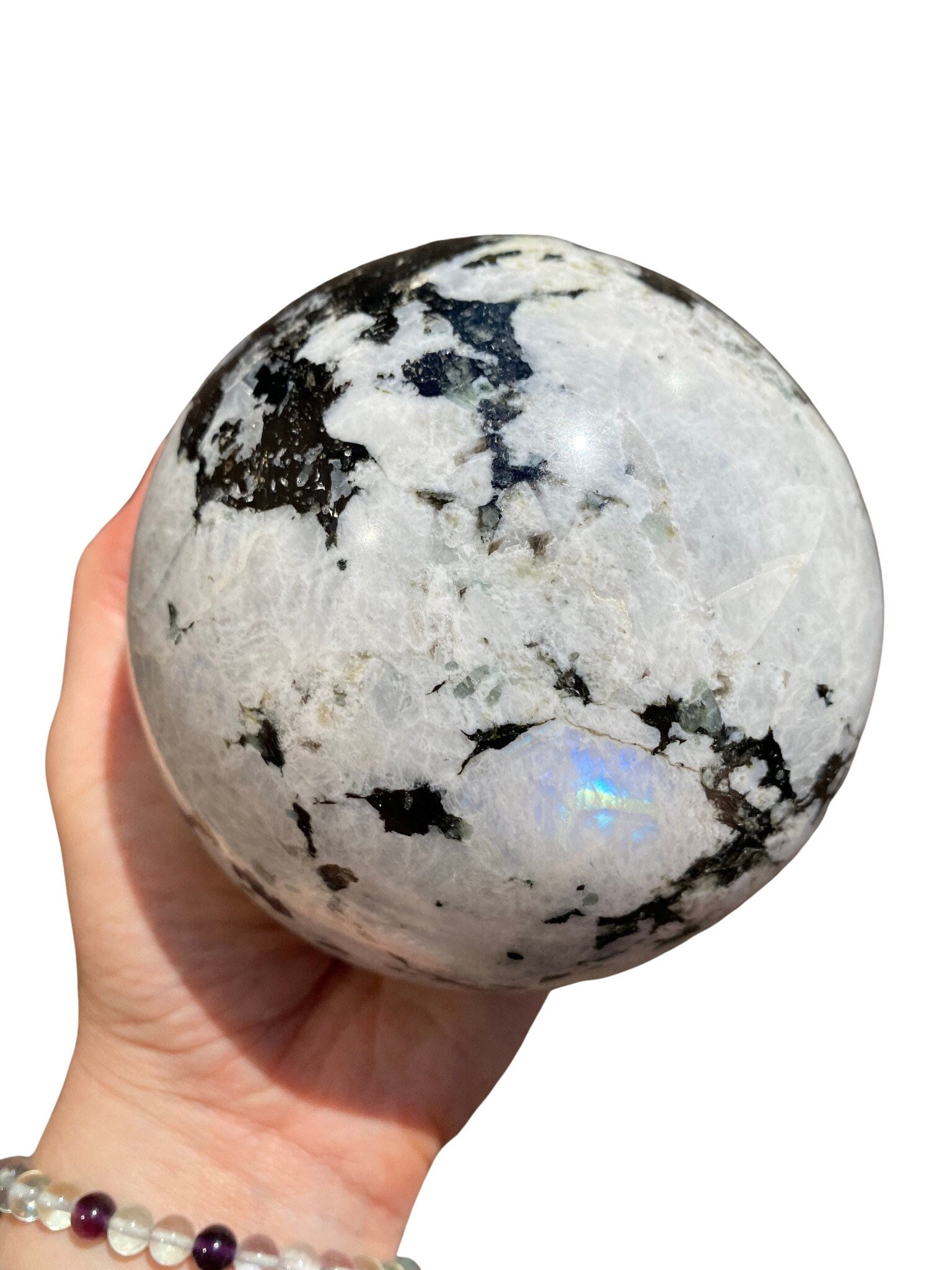 Rainbow Moonstone Sphere - Large Crystal Polished Gemstone Unique Ball 3