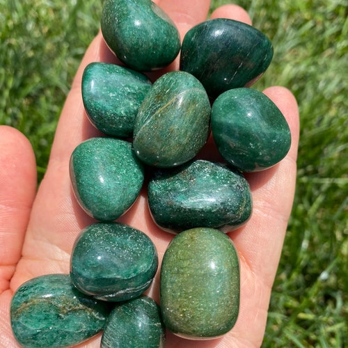 2 of The Healers Stone Fuchsite Green Tumblestones Chakra Reiki Healing Crystal 