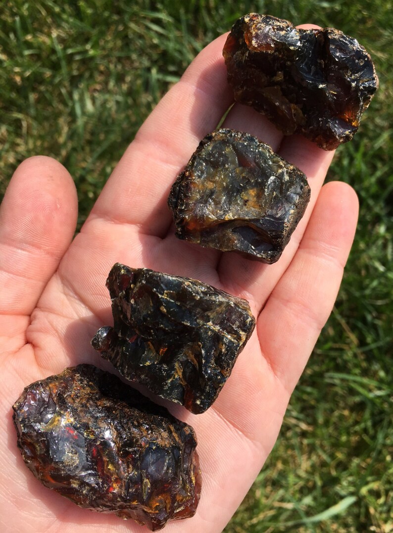 Raw Amber Stone Black Amber Healing Crystals And Stones Etsy