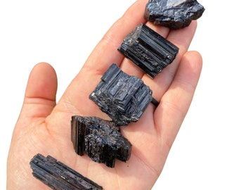 Black Tourmaline Crystal (0.5" - 9") Black Tourmaline Raw - Black Tourmaline Chunk - Raw Black Tourmaline - A Grade Black Tourmaline Raw