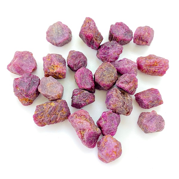Cristal de rubis brut (1 g à 55 g) - Qualité AAA - Pierre de rubis naturelle - Pierre de rubis brute - Rubis bruts - Rose brut - Rubis rouge d'Inde